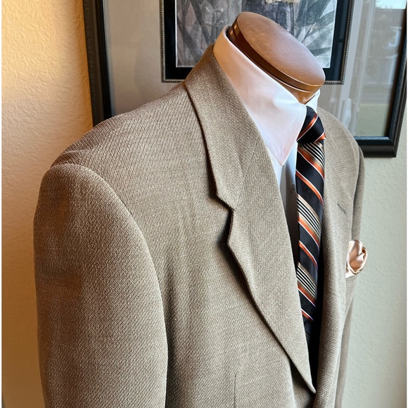 VIVA VINTAGE!  Vestimenta Wool Blend Tan Weave Jacket Size 42R - Picture 5 of 15